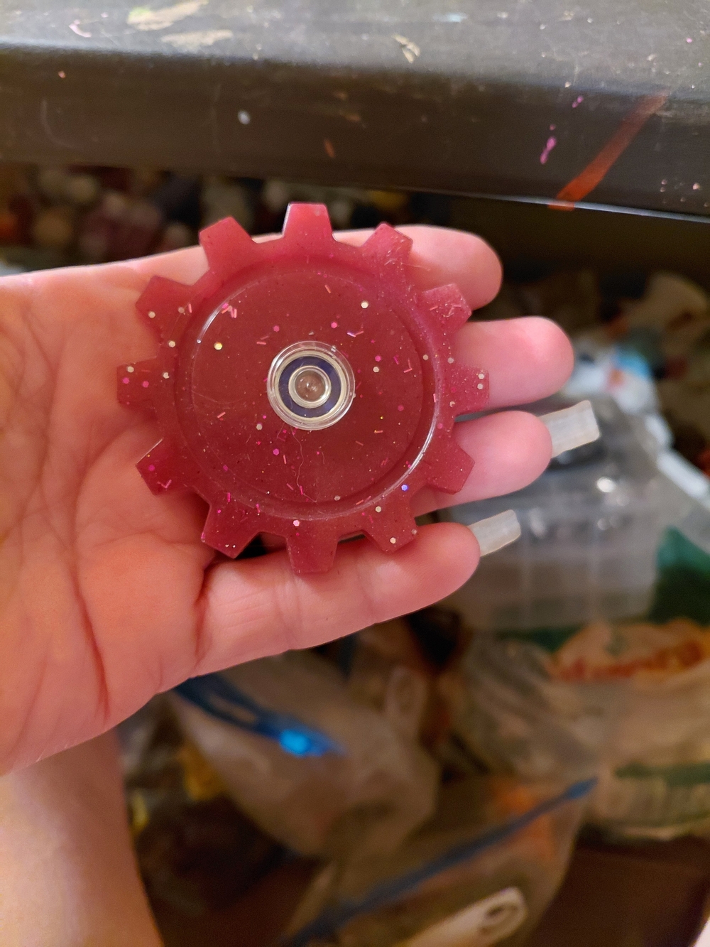 Kids Sparkle Gear Figet Spinner- Pink